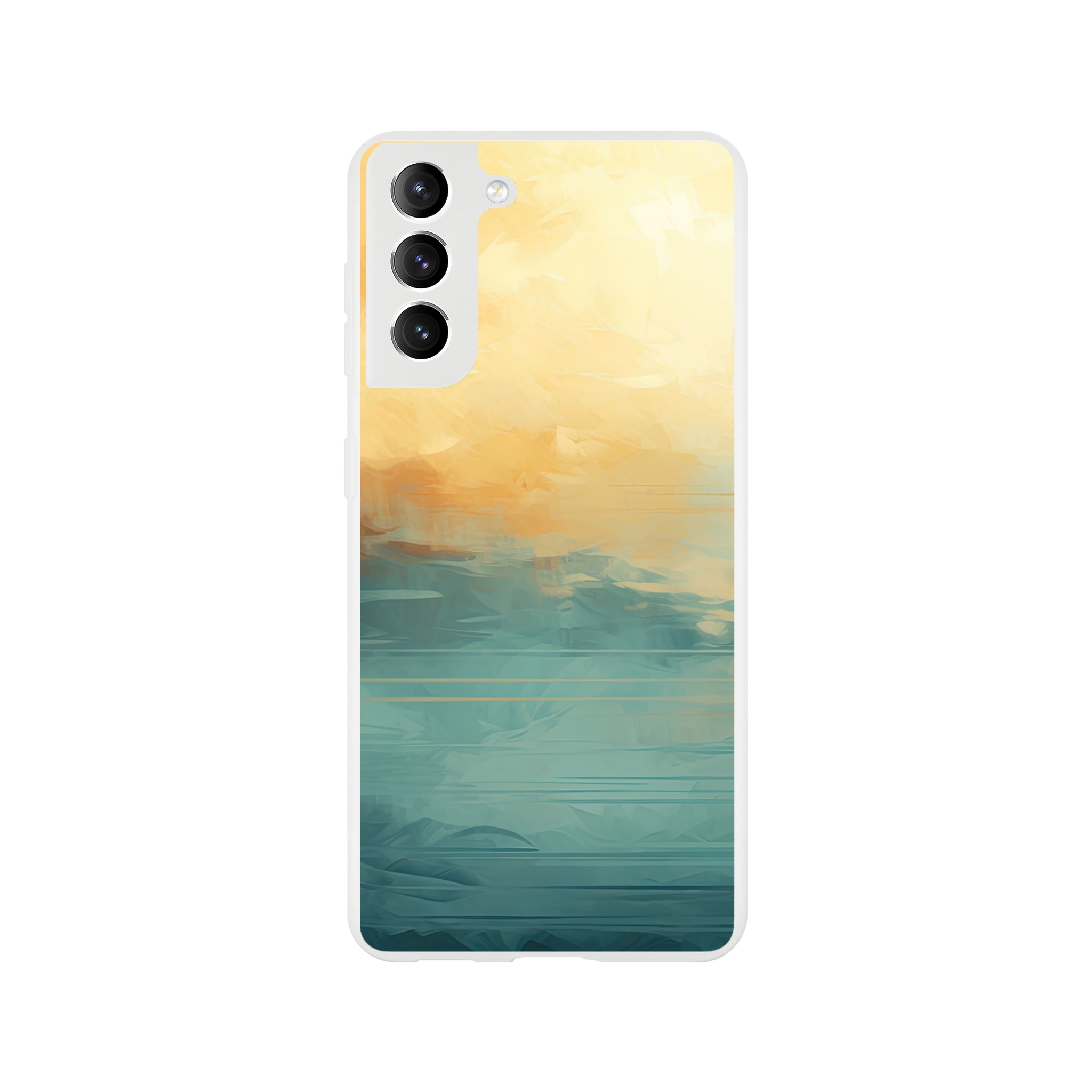Abstract Lake Yellow Teal Phone Case – Flexi case, Samsung – Galaxy S21