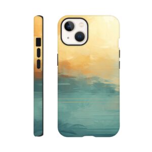 Abstract Lake Yellow Teal Phone Case - Tough case, Apple - iPhone 13