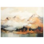 Misty Mountains Abstract Poster
