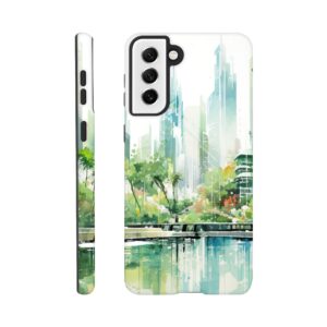 Rainy City Day Watercolor Phone Case - Tough case, Samsung - Galaxy S21 Plus