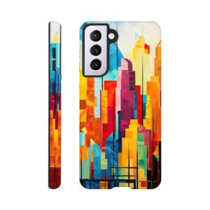 Colorful Abstract Cityscape Painted - Phone Case - Tough case, Samsung - Galaxy S21