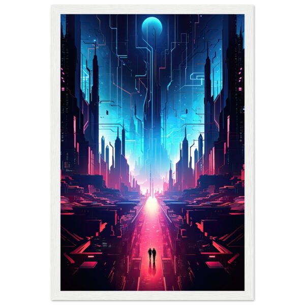 Digital Paradise Abstract Futuristic Framed Print