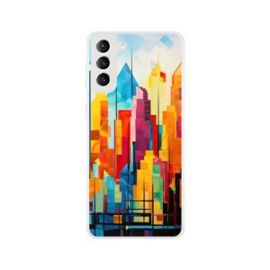 Colorful Abstract Cityscape Painted - Phone Case - Flexi case, Samsung - Galaxy S21 Plus
