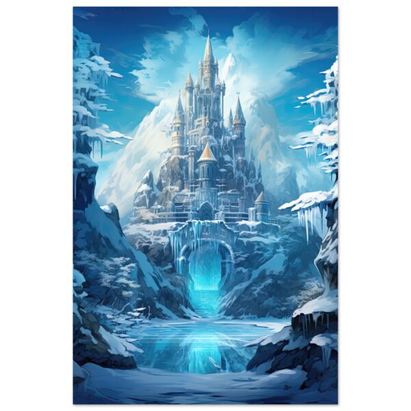 Frozen Icebound Castle Metal Print - 50x75 cm / 20x30″