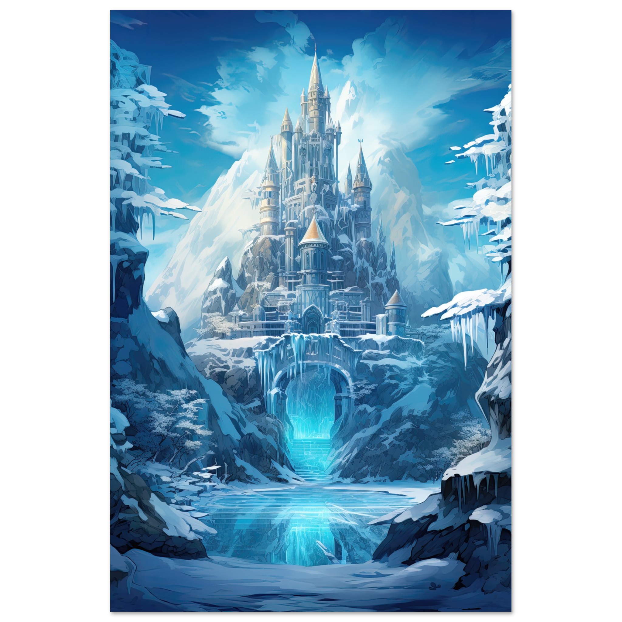Frozen Icebound Castle Metal Print – 50×75 cm / 20×30″