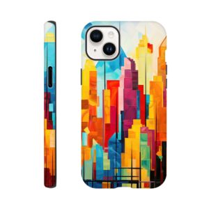 Colorful Abstract Cityscape Painted - Phone Case - Tough case, Apple - iPhone 14 Plus
