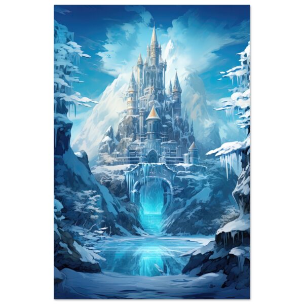 Frozen Icebound Castle Metal Print - 60x90 cm / 24x36″