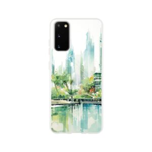 Rainy City Day Watercolor Phone Case - Flexi case, Samsung - Galaxy S20