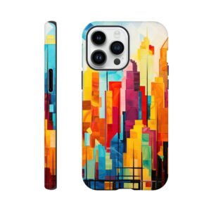 Colorful Abstract Cityscape Painted - Phone Case - Tough case, Apple - iPhone 14 Pro Max
