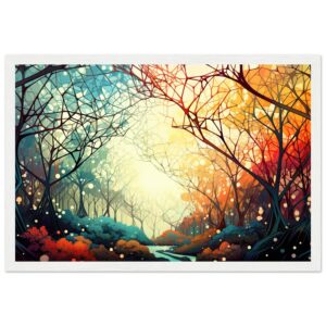 Forest Colorful Abstract Landscape Framed Print