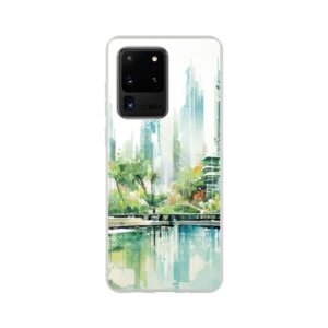 Rainy City Day Watercolor Phone Case - Flexi case, Samsung - Galaxy S20 Ultra