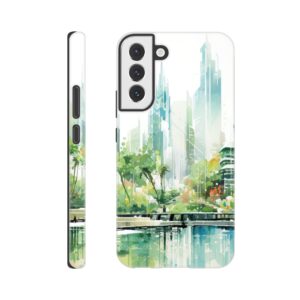 Rainy City Day Watercolor Phone Case - Tough case, Samsung - Galaxy S22 Plus