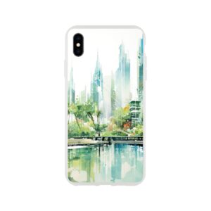 Rainy City Day Watercolor Phone Case - Flexi case, Apple - iPhone XS Max