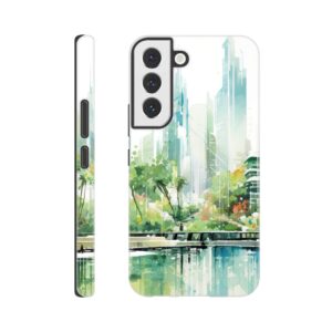 Rainy City Day Watercolor Phone Case - Tough case, Samsung - Galaxy S22