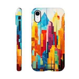 Colorful Abstract Cityscape Painted - Phone Case - Tough case, Apple - iPhone XR