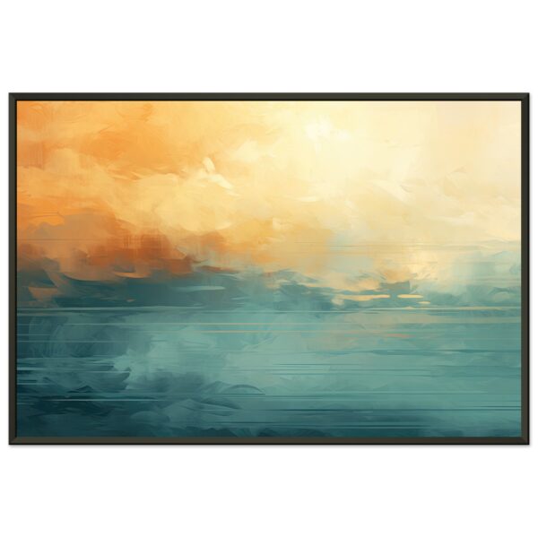 Abstract Lake Yellow Teal Framed Print