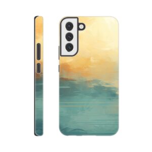 Abstract Lake Yellow Teal Phone Case - Tough case, Samsung - Galaxy S22 Plus