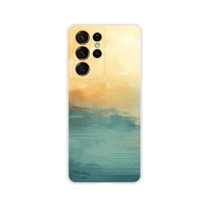 Abstract Lake Yellow Teal Phone Case - Flexi case, Samsung - Galaxy S21 Ultra