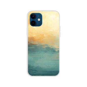 Abstract Lake Yellow Teal Phone Case - Flexi case, Apple - iPhone 12