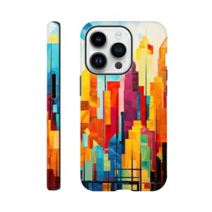 Colorful Abstract Cityscape Painted - Phone Case - Tough case, Apple - iPhone 14 Pro