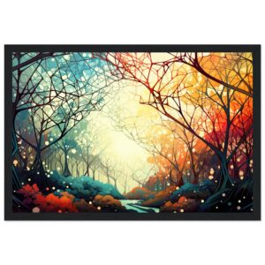 Forest Colorful Abstract Landscape Framed Print