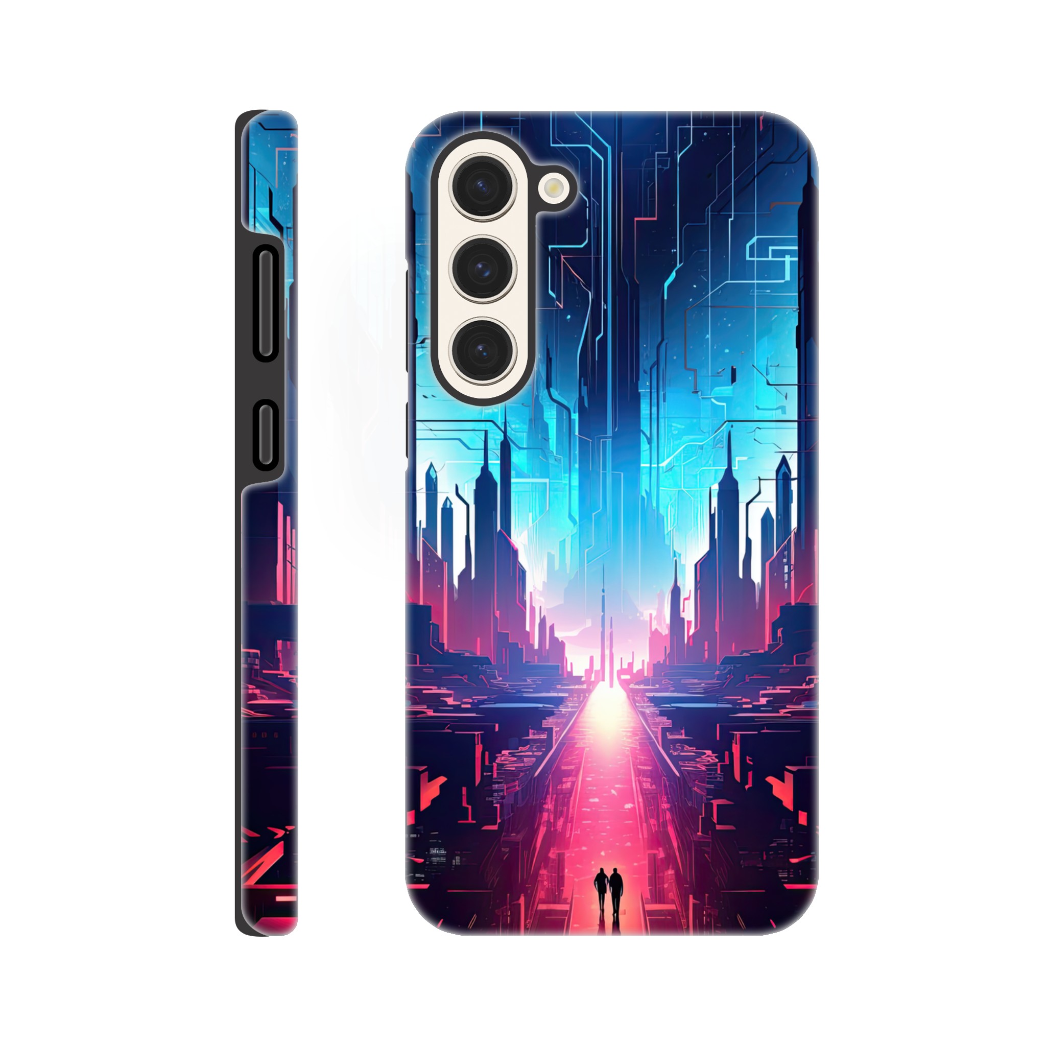 Digital Paradise Abstract Futuristic Phone Case – Tough case, Samsung – Galaxy S23 Plus