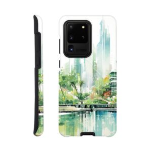 Rainy City Day Watercolor Phone Case - Tough case, Samsung - Galaxy S20 Ultra
