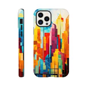 Colorful Abstract Cityscape Painted - Phone Case - Tough case, Apple - iPhone 12 Pro