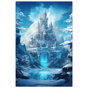 Frozen Icebound Castle Metal Print - 40x60 cm / 16x24″