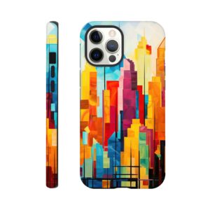 Colorful Abstract Cityscape Painted - Phone Case - Tough case, Apple - iPhone 12 Pro Max