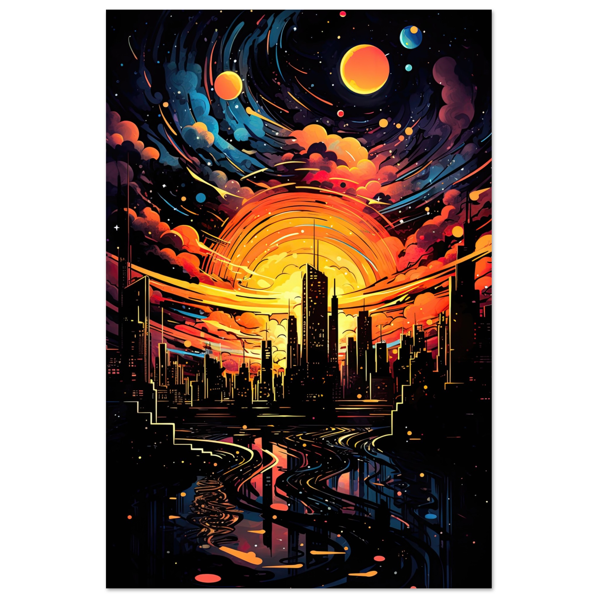 Solar City Symphony Metal Print – 50×75 cm / 20×30″