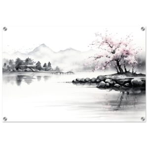 Tranquil Japanese Lake Acrylic Print - 50x75 cm / 20x30″