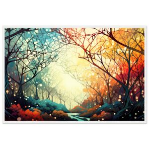 Forest Colorful Abstract Landscape Framed Print