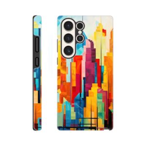 Colorful Abstract Cityscape Painted - Phone Case - Tough case, Samsung - Galaxy S23 Ultra
