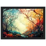 Forest Colorful Abstract Landscape Framed Print