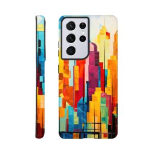 Colorful Abstract Cityscape Painted - Phone Case - Tough case, Samsung - Galaxy S21 Ultra