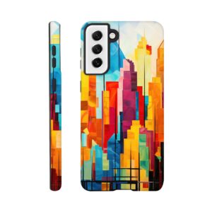 Colorful Abstract Cityscape Painted - Phone Case - Tough case, Samsung - Galaxy S21 Plus