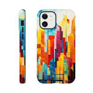 Colorful Abstract Cityscape Painted - Phone Case - Tough case, Apple - iPhone 12