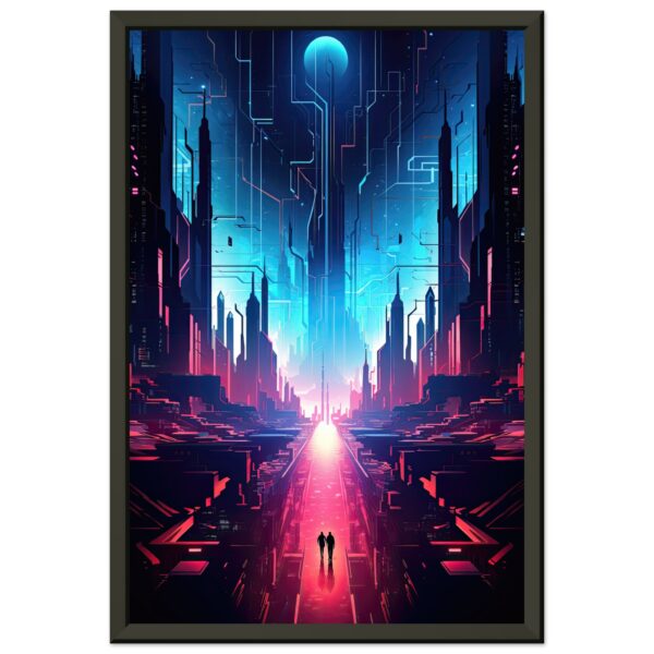 Digital Paradise Abstract Futuristic Framed Print