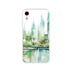 Rainy City Day Watercolor Phone Case - Flexi case, Apple - iPhone XR