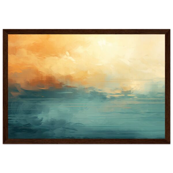 Abstract Lake Yellow Teal Framed Print