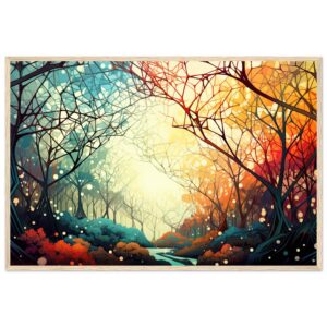 Forest Colorful Abstract Landscape Framed Print
