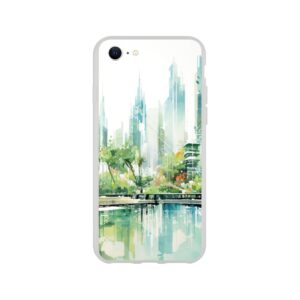Rainy City Day Watercolor Phone Case - Flexi case, Apple - iPhone SE