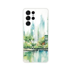 Rainy City Day Watercolor Phone Case - Flexi case, Samsung - Galaxy S21 Ultra