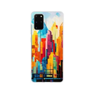 Colorful Abstract Cityscape Painted - Phone Case - Flexi case, Samsung - Galaxy S20 Plus