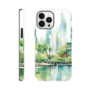 Rainy City Day Watercolor Phone Case - Tough case, Apple - iPhone 13 Pro Max