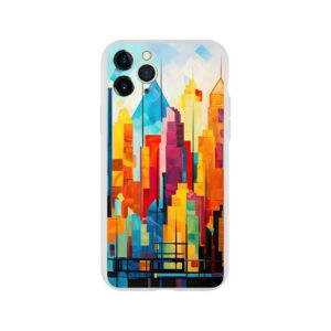 Colorful Abstract Cityscape Painted - Phone Case - Flexi case, Apple - iPhone 11 Pro