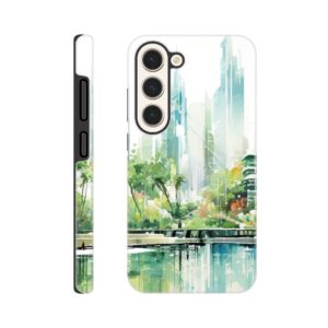 Rainy City Day Watercolor Phone Case - Tough case, Samsung - Galaxy S23