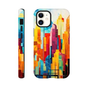 Colorful Abstract Cityscape Painted - Phone Case - Tough case, Apple - iPhone 12 Mini