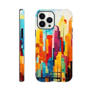 Colorful Abstract Cityscape Painted - Phone Case - Tough case, Apple - iPhone 13 Pro Max